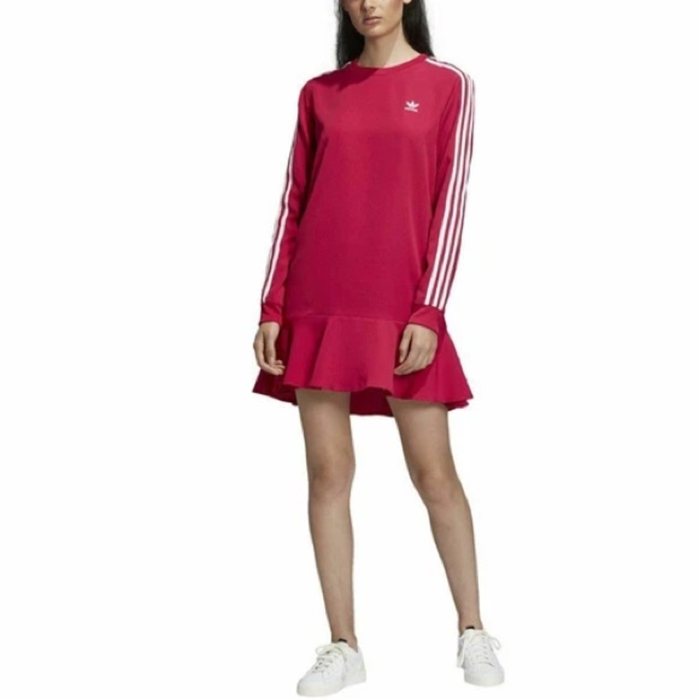 ❤️NWT Adidas Originals Pride Pink Flare Hem Dress Women's Size S, Rare!